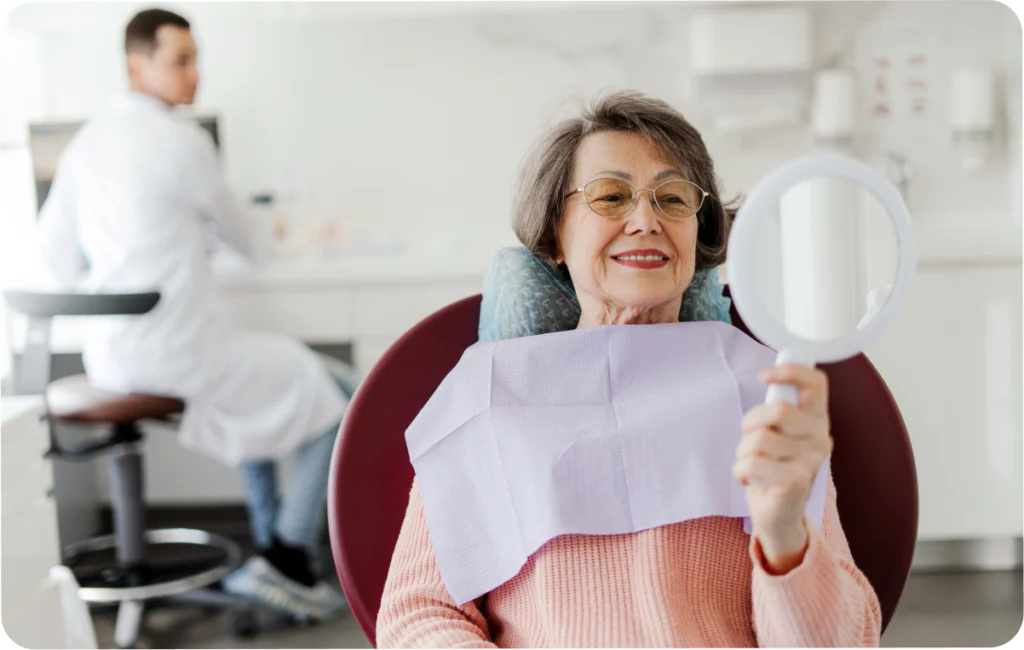 Patiente détendue au fauteuil du dentiste à Strasbourg
